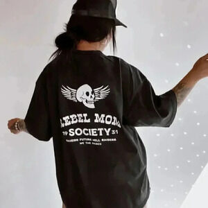 Rebel Mom Society Oversized women’s Graphic Tee - Black